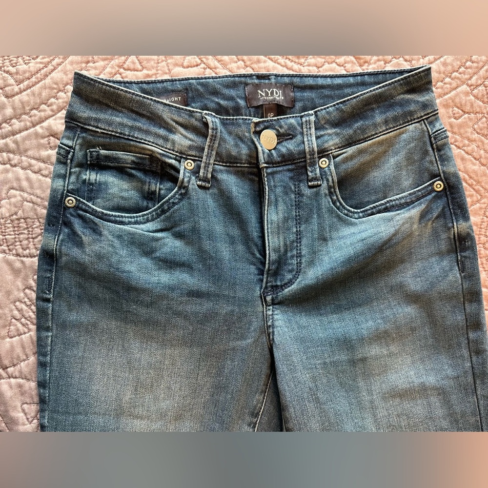 NWOT NYDJ Women's Blue Jeans 0P Marilyn straight - Picture 13 of 14